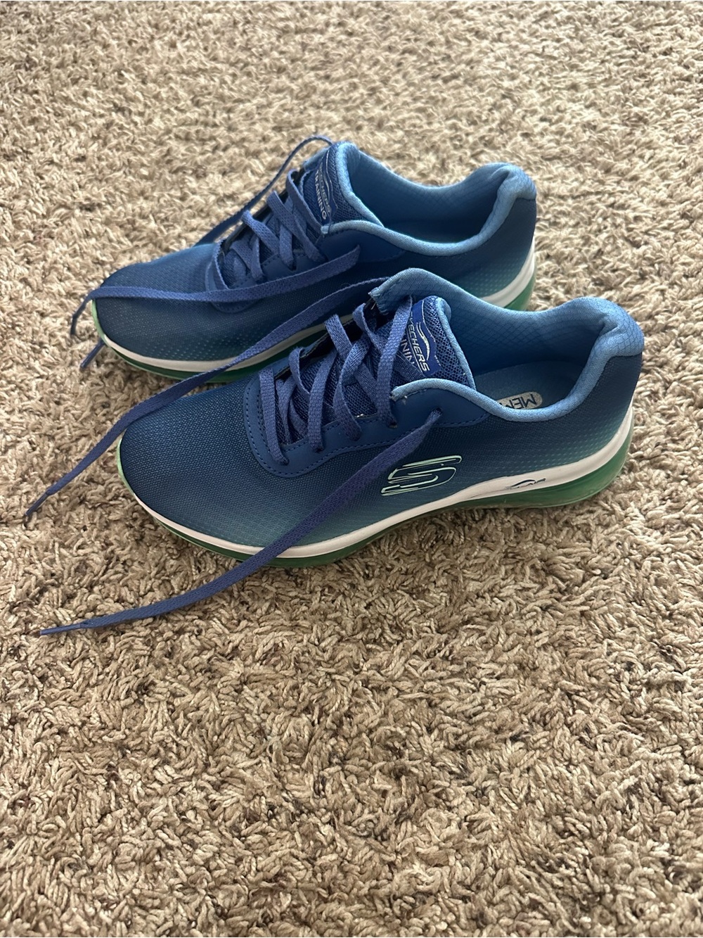 Skechers Women's Blue and Green Slip-Resistant Athletic Sneakers